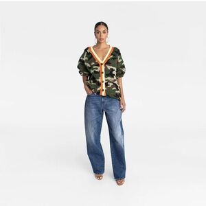 KBB by KAHLANA Women's 'The SlouchyCardigan' -  Olive Camo - M